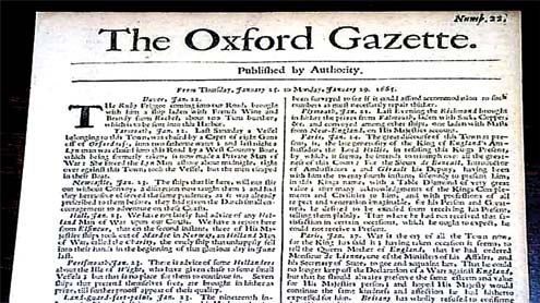انگریزی کا سب سے پہلا اخبار آکسفوڈ گزٹ نیلامی کیلئے پیش 