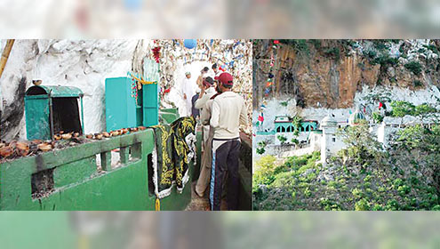 پہاڑوں کے دامن میں بری امام سرکار کی چلہ گاہ\