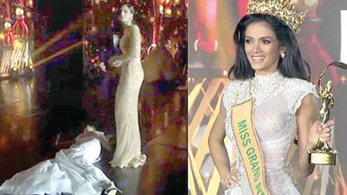 مس گرینڈ انٹرنیشنل مقابلے کی فاتح خوشی کے مارے بیہوش
