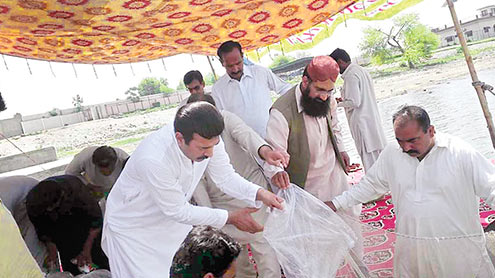  سیکرٹری فشریز نے بچہ مچھلی چھوڑ کر فِش سٹاکنگ کا افتتاح کیا 