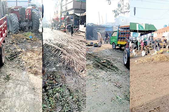 سبزی منڈی بادامی باغ ہرطرف کیچڑ،گندگی کے ڈھیر،شہری پریشان