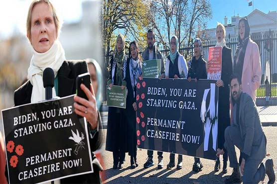 غزہ جنگ کیخلاف امریکی اداکارہ کی  وائٹ ہاؤس کے سامنے بھوک ہڑتال