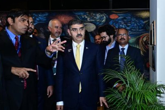 دبئی کانفرنس:نگران وزیراعظم کا پاکستان پویلین کا دورہ