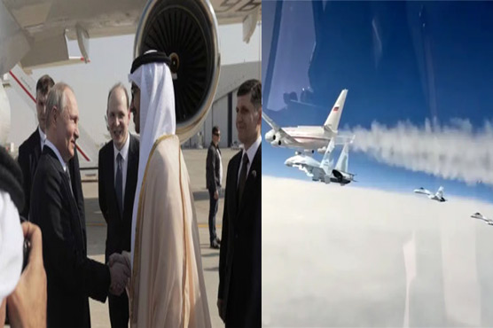 روسی صدر پوٹن لڑاکا طیاروں کے حصار میں مشرق وسطیٰ پہنچ گئے