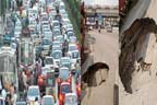 55اہم شاہراہوں پر سینکڑوں گڑھے، ٹریفک متاثر 