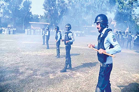 پولیس کی استعداد کار بڑھانے کیلئے خصوصی اینٹی رائٹ مشق 