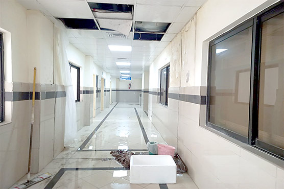  بارشوں سے انسٹیٹیوٹ آف کارڈیالوجی کی چھتیں ٹپکنے لگیں