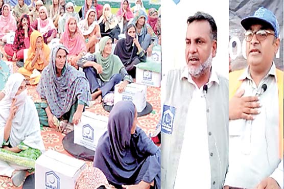 سیلاب متاثرہ 200سے زائد خاندانوں میں خشک راشن تقسیم