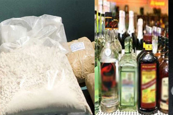  15منشیات فروش گرفتار، 10 کلو چرس، 70 لٹر شراب برآمد