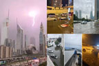 امارات :بارشوں کا 75 سالہ ریکارڈ ٹوٹ گیا ، سڑکیں بلاک 