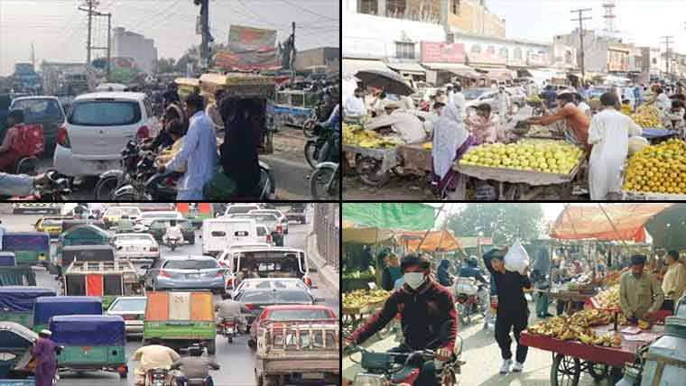 جی ٹی روڈ کے اطراف پھل فروشوں نے ریڑھیاں سجالیں ، ٹریفک جام رہنا معمول 