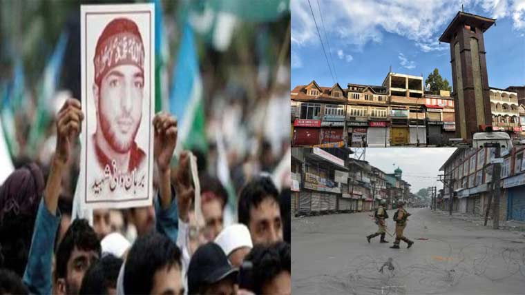 برہان وانی کی 8ویں برسی، مقبوضہ کشمیر میں مکمل ہڑتال