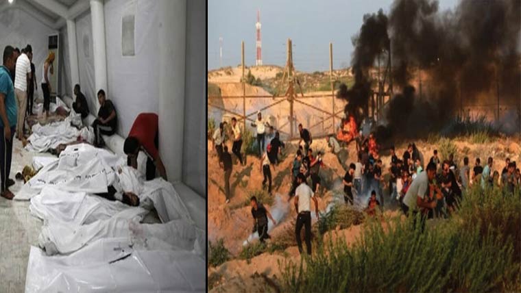غزہ :خان یونس پر اسرائیلی حملے ، 70افراد شہید ،200زخمی 
