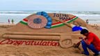 بھارت:اولمپکس میں کانسی کا تمغہ جیتنے والی کا ریت پر مجسمہ تیار