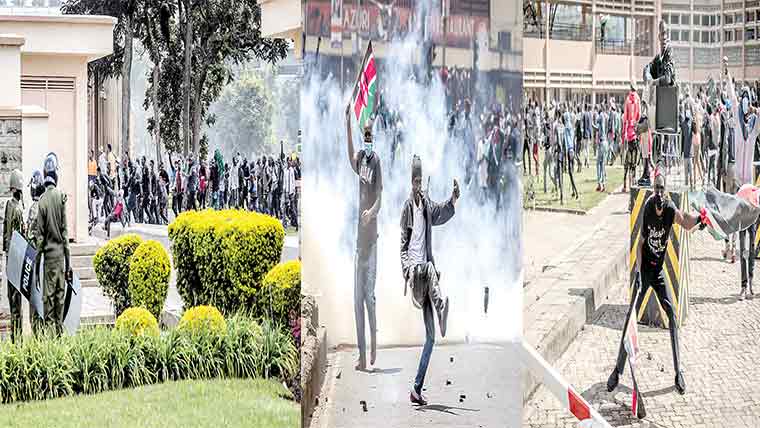 کینیا:بھاری  ٹیکسوں  سے  عوام مشتعل،پارلیمنٹ، گورنر ہاؤس  کو  آگ  لگادی،فائرنگ،10ہلاک:ارکان پارلیمنٹ  کو  زیر زمین  سرنگوں  سے  نکالا گیا