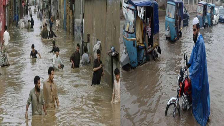 حافظ آباد:بارش سے گلیاں سڑکیں ندی نالوں میں تبدیل