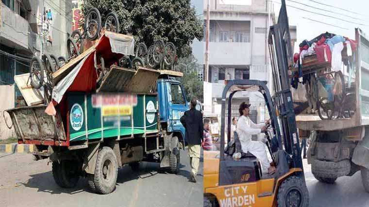 شہر میں 1500 سے زائد عارضی تجاوزات کا سامان ضبط 