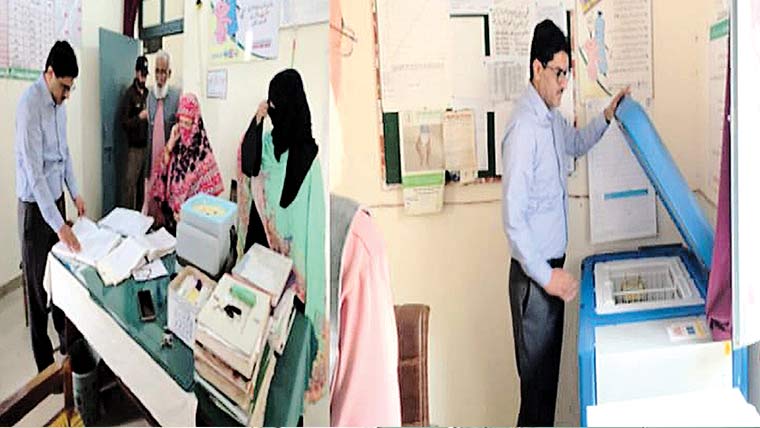 ڈپٹی کمشنرچنیوٹ کارورل ہیلتھ سنٹر کڑک محمدی شریف کا دورہ