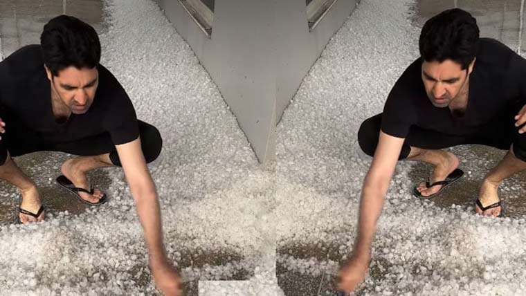  ژالہ باری :عمر گل کی گھر کے باہر سے برف ہٹاتے رہے 