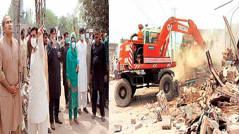 چنیوٹ :تجاوزات کیخلاف انتظامیہ کی  کارروائیاں جاری،راستے کلیئر قرار