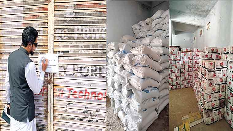  ذخیرہ اندوزوں کیخلاف کریک ڈاؤن ، 320 بیگز چینی برآ مد