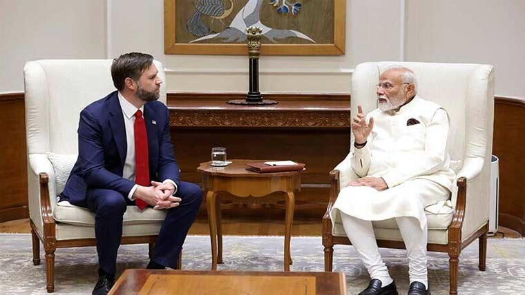 امریکی نائب صدر جے ڈی وینس  4روزہ دورے پر بھارت پہنچ  گئے ، نریندر مودی سے ملاقات