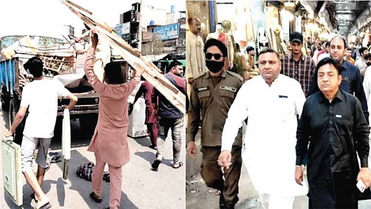 گلہ قصاباں ،ریل بازار،جناح بازار  میں تجاوزات کیخلاف آ پریشن 