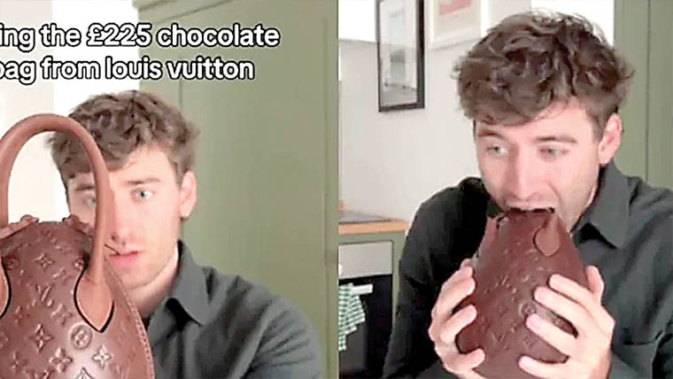 لگژری برانڈ لوئی ویٹون کا چاکلیٹ بیگ وائرل