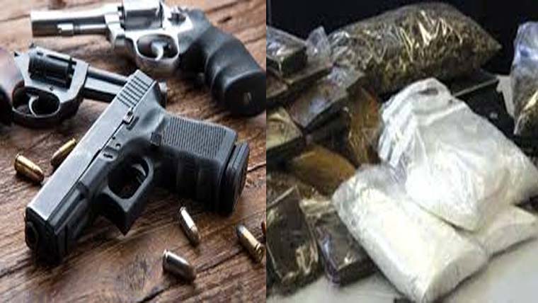 منشیات فروشی ، غیر قانونی اسلحہ رکھنے پر 13 ملزم گرفتار 