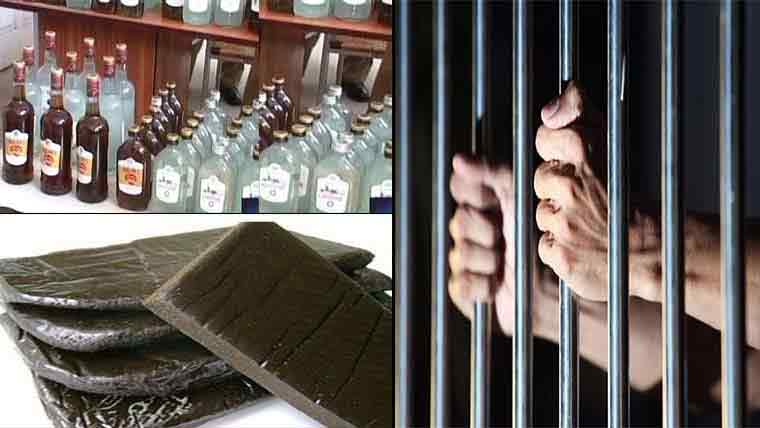 16ملزم گرفتار،چرس ،شراب اور ناجائزاسلحہ برآمد