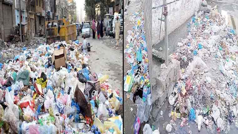 چوک سرور شہید میں صفائی  کا نظام تباہ، گندگی کے ڈھیر