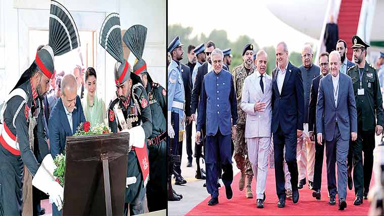 پہلے پاکستان،چین کوملانے والی  شاہراہ  ریشم سے جڑیں گے،پھر  یہ  راستہ  ایران سے ہوتا  ہوا  یورپ تک جاسکتاہے:پاکستان کیساتھ10ارب ڈالر کی تجارت کرینگے:ایرانی صدر،لاہور اور اسلام آباد میں پر تپاک استقبال