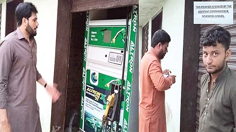 نوشہرہ ورکاں :غیر قانونی منی  پٹرول پمپ سیل، مالک گرفتار