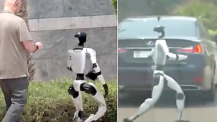 انسان نما روبوٹ کی دبئی کی سڑکوں پر دوڑنے کی ویڈیو وائرل