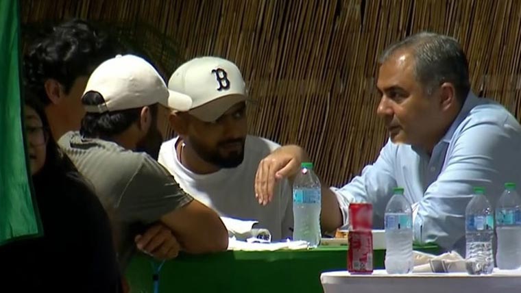  چیئرمین پی سی بی کی امریکا میں بابراعظم رضوان اور نسیم شاہ سے ملاقات  