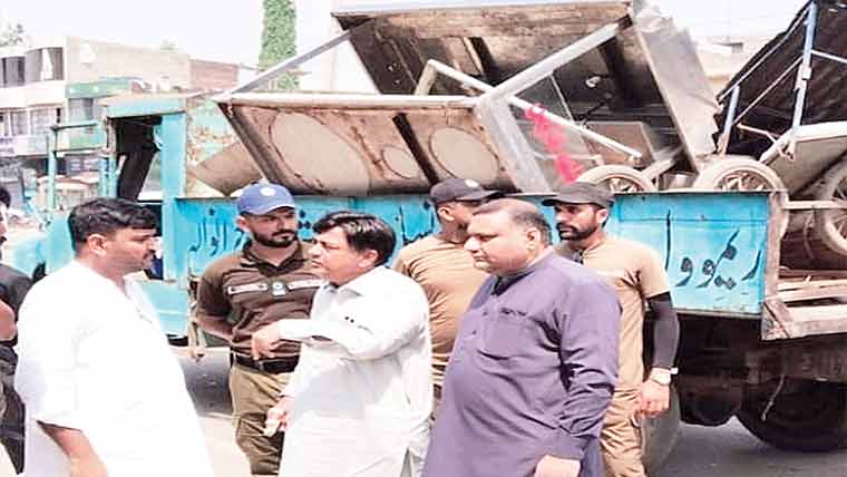  کھیالی چوک میں تجاوزات مافیا  کے خلاف کارروائی ،6 افراد پر مقدمہ 