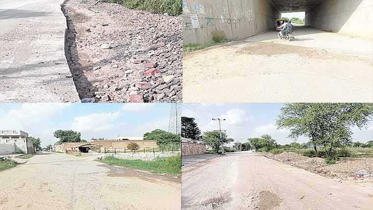 گلیانہ تا گوٹریالہ چوک پاکستان سڑک کی مرمت کا کام ادھوار ا