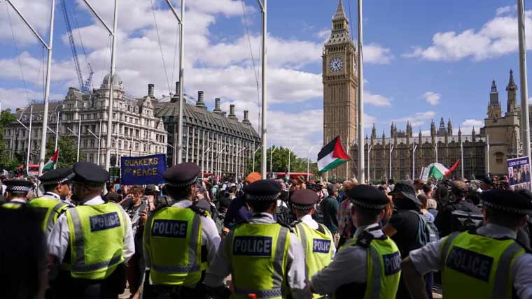  لندن :فلسطین ایکشن تنظیم کی حمایت پر  365 افراد گرفتار، اقوام متحدہ کی مذمت