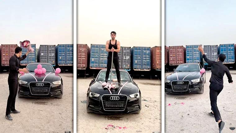 ویوز کی دوڑ، پاکستانی انفلوئنسر نے مہنگی گاڑی توڑ دی