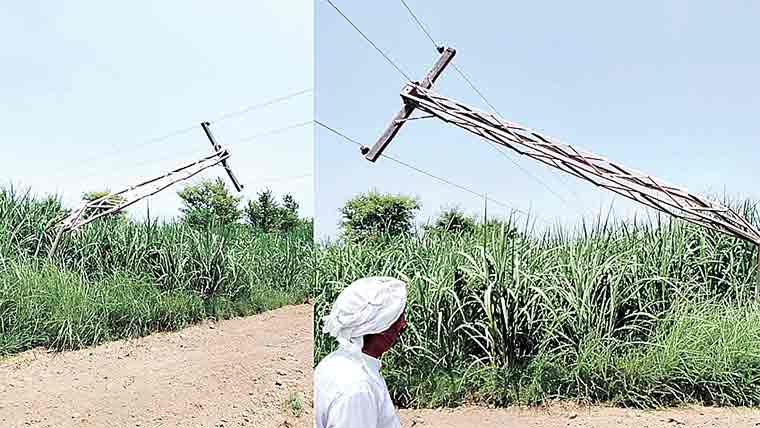 فیسکو افسروں کی غفلت،بجلی کی مین لائنیں زمین بوس 