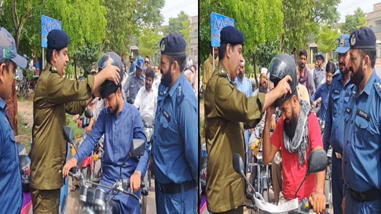 ٹریفک پولیس کی ہیلمٹ آگاہی مہم شروع