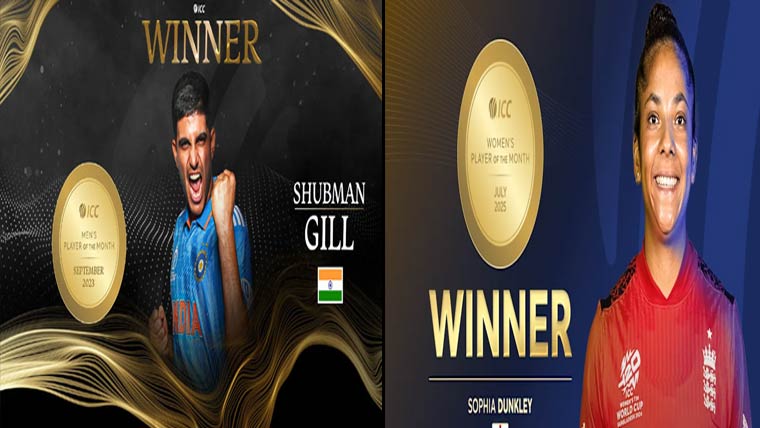 شبھمن گل،صوفیہ ڈنکلی  آئی سی سی پلیئر آف دی منتھ