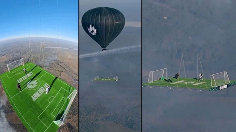 5900 فٹ بلندی پر فٹبال کھیلنے کے عالمی ریکارڈ کا دعویٰ 