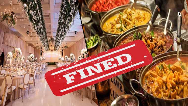 حافظ آباد:ون ڈش کی خلاف  ورزی پر شادی ہالوں کوجرمانے 