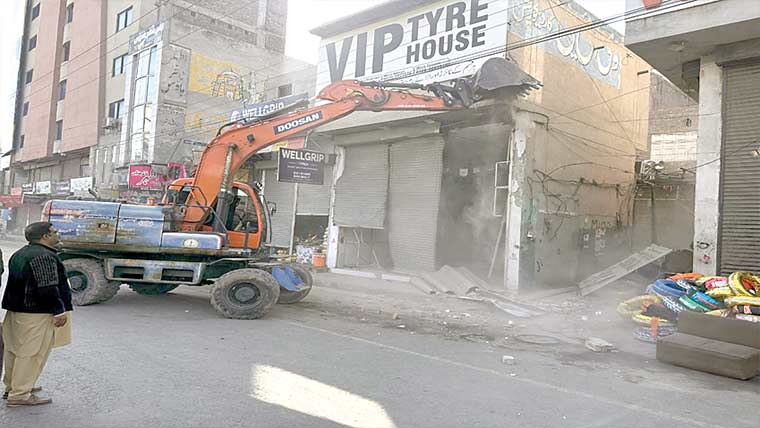 سرکلر روڈ پر تجاوزات کیخلاف گرینڈ آپریشن شروع 