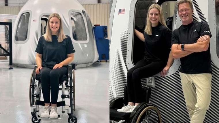 پہلی بار وہیل چیئر استعمال  کرنیوالی خاتون خلا میں