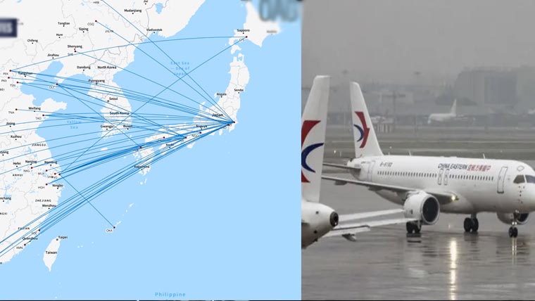 چین نے جاپان کے 46  فضائی روٹس منسوخ کر دئیے