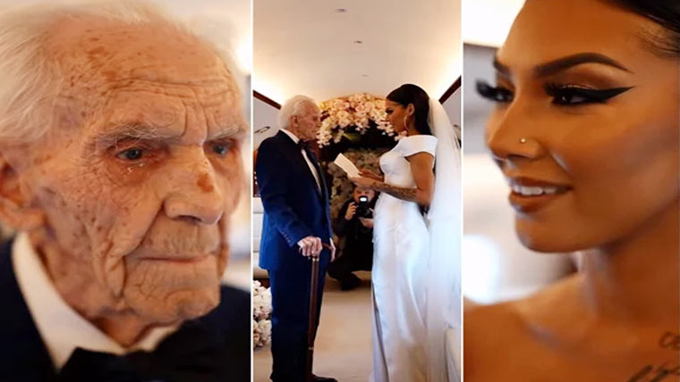 90 سالہ شخص کی 25 سالہ لڑکی سے نجی طیارے میں شادی 