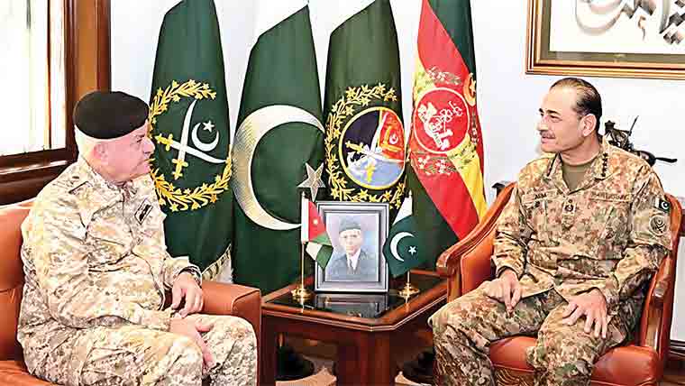 فیلڈ مارشل سے اردنی فوجی سربراہ کی ملاقات، دفاعی تعاون پر گفتگو
