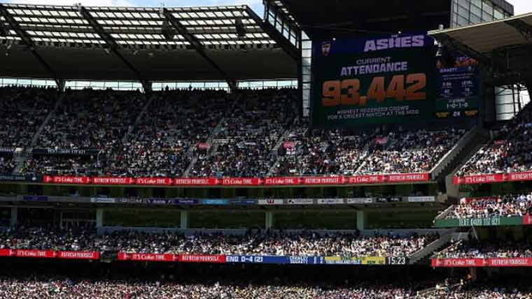 ایشیز سیریز،ایم سی جی میں شائقین  کرکٹ کی آمد کا ریکارڈ بن گیا